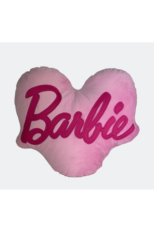 Barbie kalp yastık pembe nakışlı
