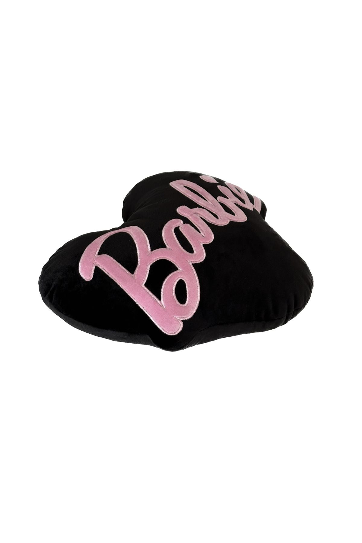 Barbie Nakış Işlemeli Kalp Yastık Black Pink