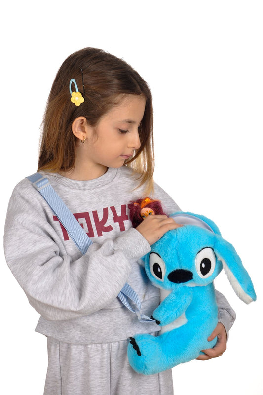Stitch-lilo Peluş Omuz Çantası - Sevimli Mavi Tasarım