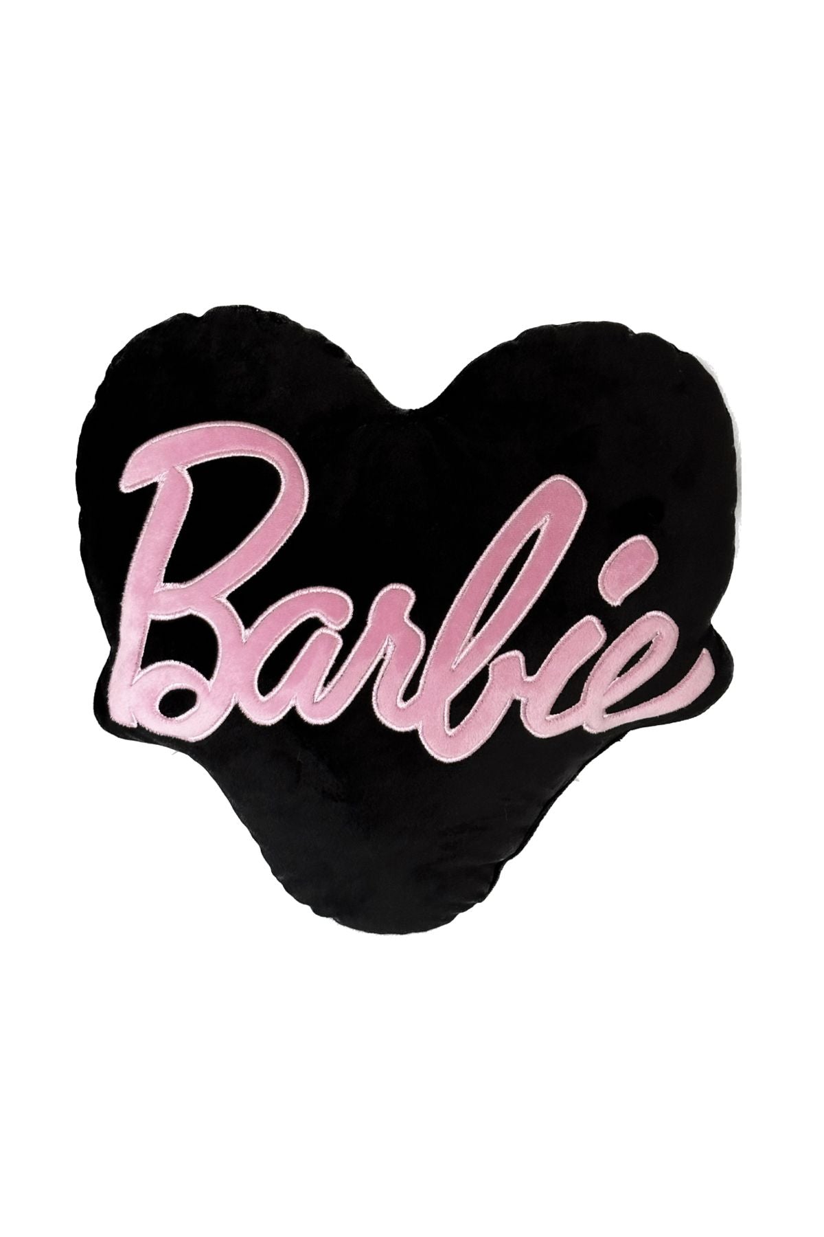 Barbie Nakış Işlemeli Kalp Yastık Black Pink