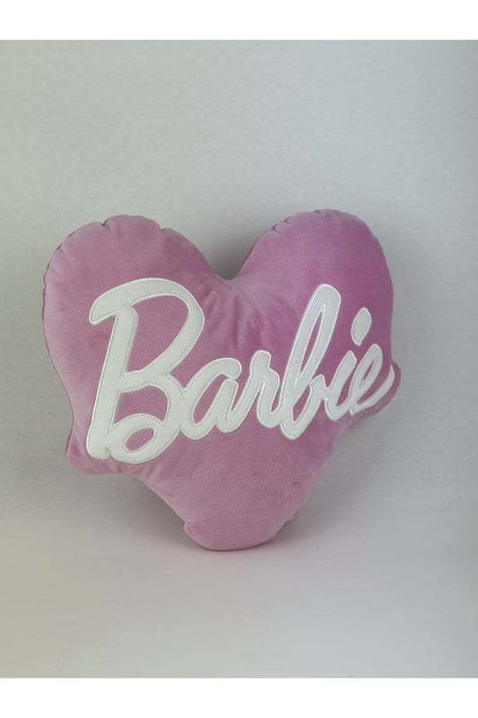 Barbie Nakışlı Kalp Yastık